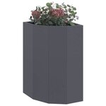 vidaXL Jardinière d'Angle Anthracite 30 x 30 x 50 cm Acier