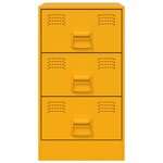 vidaXL Table de chevet jaune moutarde 34 5x39x62 cm acier