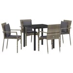 vidaXL Ensemble de salle à manger pour jardin 5 Pièces Gris polyrotin