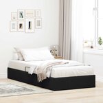 vidaXL Cadre de lit ottoman avec stockage Noir 90 x 190 cm Velours