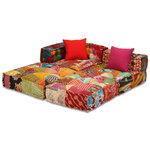 vidaXL Pouf modulaire à 3 places Patchwork Tissu