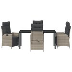 vidaXL Ensemble de 5 pièces de salle à manger de jardin gris clair en poly rattan