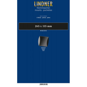 Bandes double soudure 265 x 115 mm pour blocs  carnets de timbres. Fond - Noir