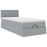 vidaXL Lit ottoman avec matelas gris clair 100x200 cm tissu