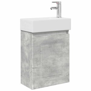 vidaXL Meuble de salle de bain avec robinet Gris béton