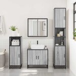 vidaXL Ensemble de meubles de salle de bain 3 Pièces Sonoma gris