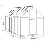 vidaXL Serre de jardin avec porte Anthracite 183 5 x 363 5 x 207 cm