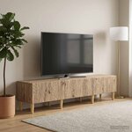 vidaXL Meuble TV 147 x 34 5 x 30 cm Chêne artisanal Bois d'ingénierie