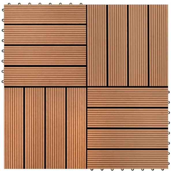 vidaXL Carreau de terrasse 22 Pièces 30 x 30 cm 2 m² WPC Marron