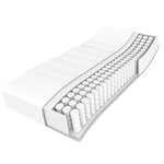 vidaXL Sommier à lattes de lit avec matelas Blanc 200x200cm Similicuir