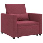 vidaXL Canapé Lit Simple Rouge bordeaux 90 x 165 x 87 cm tissu