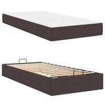 vidaXL Cadre de lit avec matelas Marron foncé 100 x 200 cm tissu