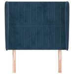 vidaXL Tête de lit avec oreilles Bleu foncé 93x23x118/128 cm Velours
