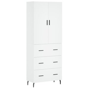vidaXL Buffet haut Blanc 69 5x34x180 cm Bois d'ingénierie