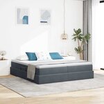 vidaXL Lit avec rangement et matelas Gris foncé 180 x 200 cm Velours