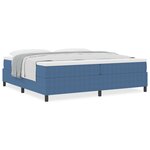 vidaXL Lit Box Spring avec Matelas  Bleu  200x200 cm  Velours Côtelé