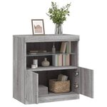 vidaXL Buffet avec lumières LED sonoma gris 60x37x67 cm