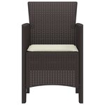 vidaXL Chaise de jardin 2 Pièces Marron 53 x 49 x 85 cm PP