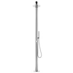 vidaXL Douche de jardin avec base marron 230 cm Acier inoxydable