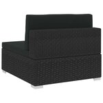 vidaXL Salon de jardin 4 Pièces avec coussins résine tressée noir