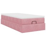 vidaXL Cadre de lit ottoman avec matelas rose 90x200 cm velours
