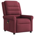 vidaXL Fauteuil de massage inclinable électrique Rouge bordeaux Tissu