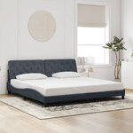 vidaXL Cadre de lit avec LED sans matelas gris foncé 200x200 cm velours
