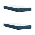 vidaXL Sommier à lattes de lit et matelas Bleu 200x200 cm velours