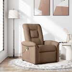 vidaXL Fauteuil de massage inclinable Marron Tissu