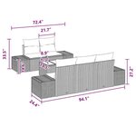 vidaXL Ensemble de canapé de jardin 6 Pièces Beige Rouge 55 x 55 x 37 cm
