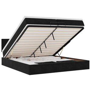 VidaXL Cadre de lit ottoman avec matelas noir 200x200cm velours