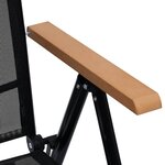 vidaXL Chaises de jardin pliables lot de 4 aluminium et textilène noir