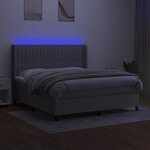 vidaXL Sommier à lattes de lit matelas LED Gris clair 180x200 cm Tissu