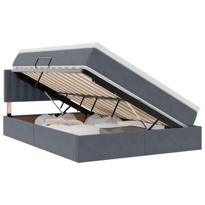 vidaXL Lit de Rangement Gris foncé 140 x 200 cm Velours