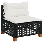vidaXL Salon de jardin 10 Pièces avec coussins noir résine tressée