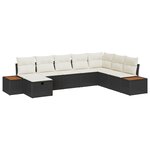 vidaXL Ensemble de canapé de jardin 8 pièces avec coussins en rattan poly noir