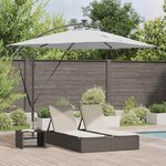 vidaXL Parasol banane à mât déporté Couleur sable 249 x 249 x 250 cm