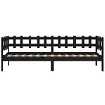 vidaXL Lit de jour Noir 90x200 cm Bois de pin massif