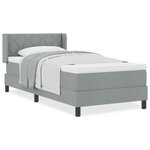 vidaXL Lit ressort avec matelas Gris clair 90x200 cm Tissu