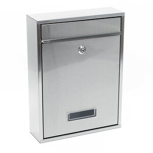 Boite aux lettres design murale acier inoxydable argenté