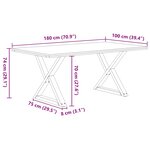 vidaXL Table à manger marron clair bois de chêne massif rectangulaire