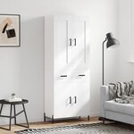 vidaXL Buffet haut Blanc 69 5x34x180 cm Bois d'ingénierie