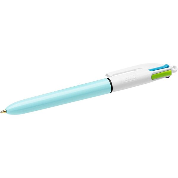 Stylo bille 4 COLOURS FANTAISIE 4 Couleurs Rose Violet Vert Turquoise BIC