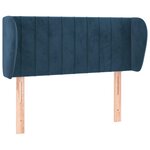 vidaXL Tête de lit avec oreilles Bleu foncé 103x23x78/88 cm Velours