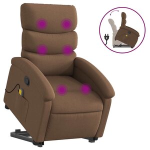 vidaXL Fauteuil de massage inclinable Marron Tissu