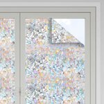 vidaXL Films pour fenêtre 3 Pièces dépoli motif arc-en-ciel 3D PVC