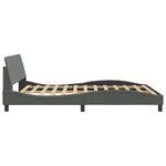 vidaXL Cadre de lit Dover gris foncé 152x203 cm tissu