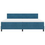 Lit Box Spring vidaXL avec Matelas Bleu Foncé 200x200 cm Velours