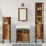 vidaXL Ensemble de mobilier de salle de bain 4 Pièces Bois ancien