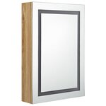 vidaXL Armoire de salle de bain à miroir LED Chêne 50x13x70 cm